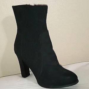 Size 5.5 Formal black suede ankle boots with heels